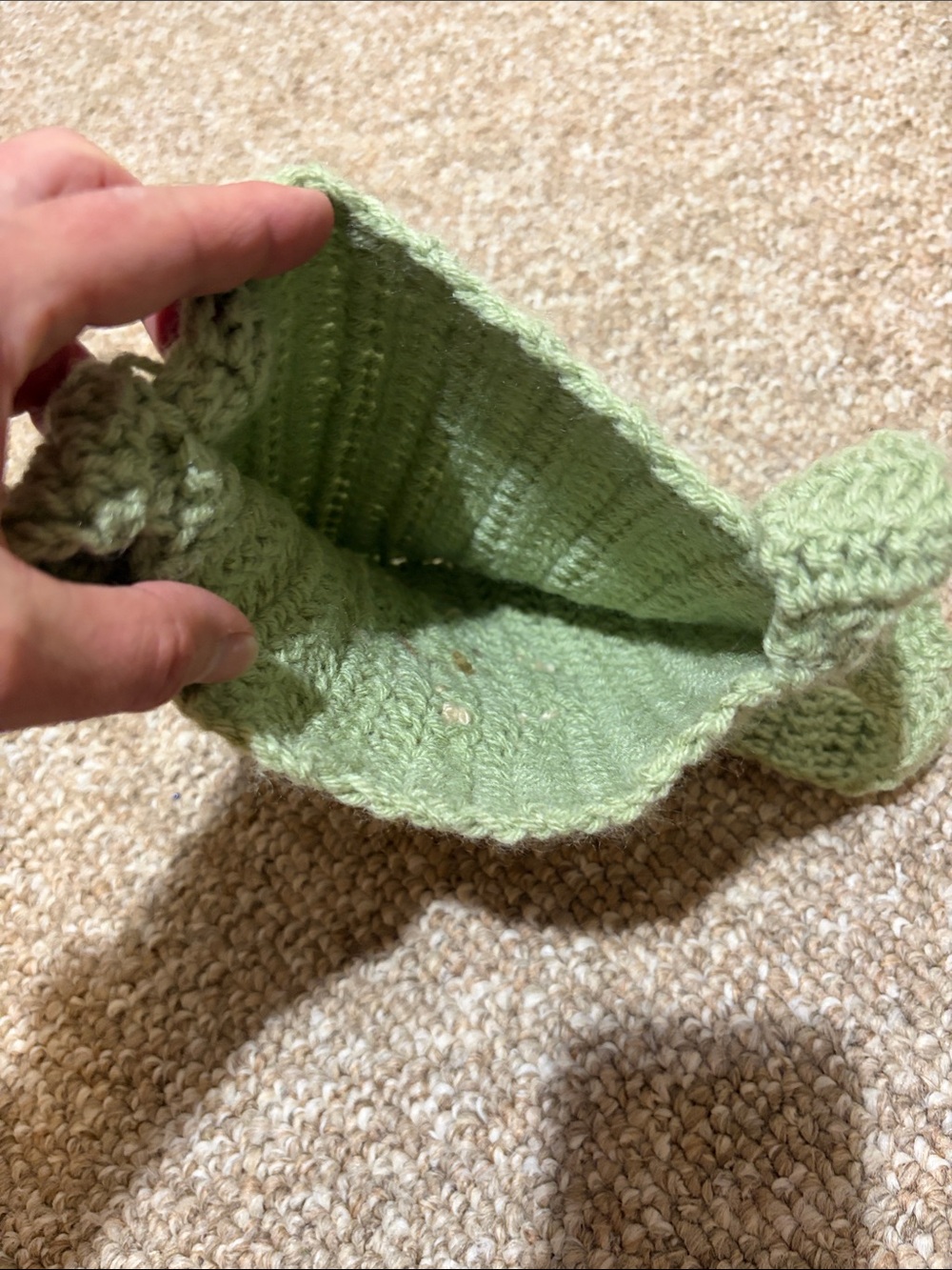 Handmade Crocheted Light Green Flower Shoulder Bag - Picture 2 of 3